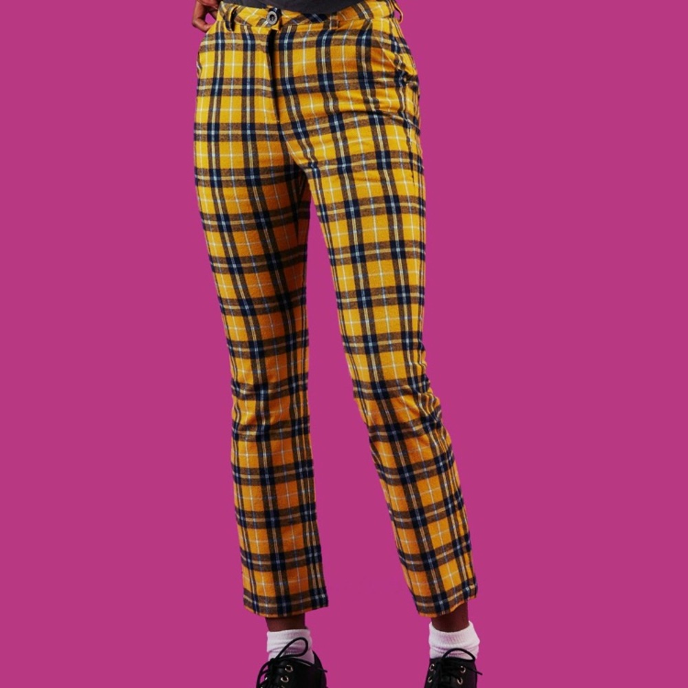 UNIF Dawson Yellow/Navy Plaid Pants sz 25/24***